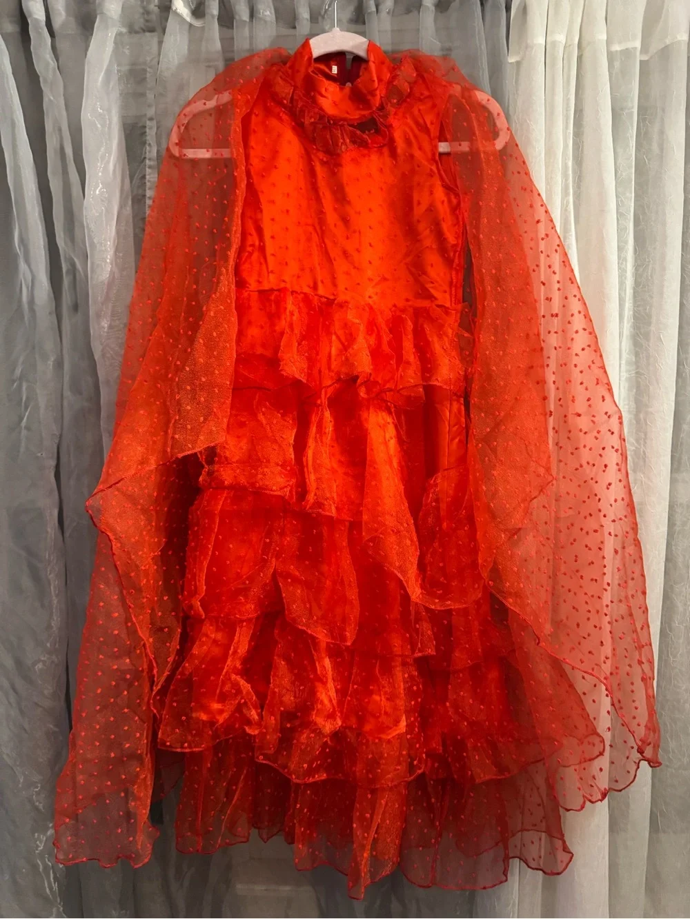 Lydia Deetz Beatles Bride Wedding Dress Red Halloween Costume